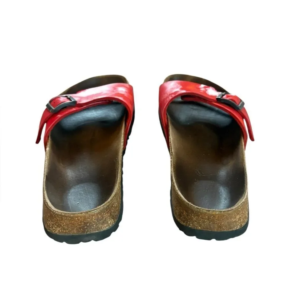 Papillio BIRKENSTOCK Madrid Red Floral Birko Flor Slip On Sandal Slides Womens 7 - Picture 7 of 15